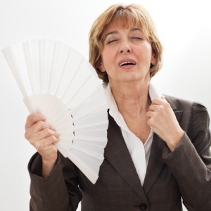 Woman with hot flash from Shutterstock