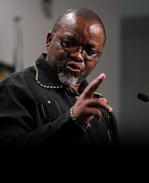 ANC general secretary Gwede Mantashe at a news conference following the expulsion of Numsa from the Congress of SA Trade Unions. (Werner Beukes, Sapa) 