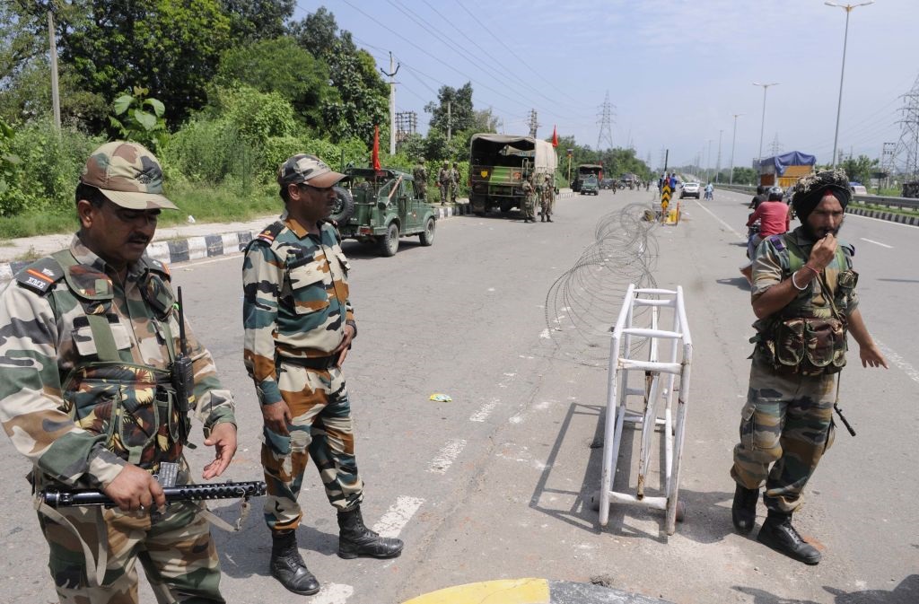 Four Indian soldiers were killed in Punjab on Tuesday. 