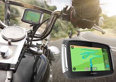 <b>TO THE HILLS! TO THE HILLS!</b> Satnav giant TomTom has created a motorcycle unit designed to find the twists, the turns and the hills that make biking so much fun.         <i>Image: TomTom / Newspress</i>