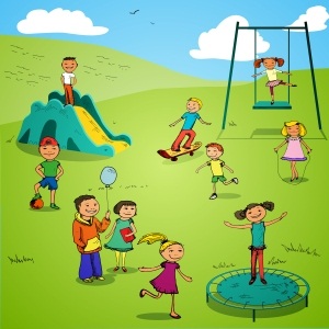 Kids in playground from Shutterstock
