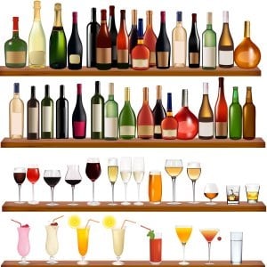 Alcoholic drinks from Shutterstock