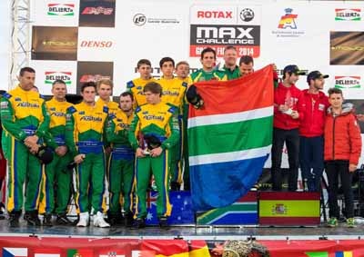 <b>SA'S KART CHAMPIONS:</b> South Africa won the Nations Cup at the 2014 Rotax Grand Finals karting championship in Spain on Saturday, Nov 29 2014. <i>Image: Motorpress</i>