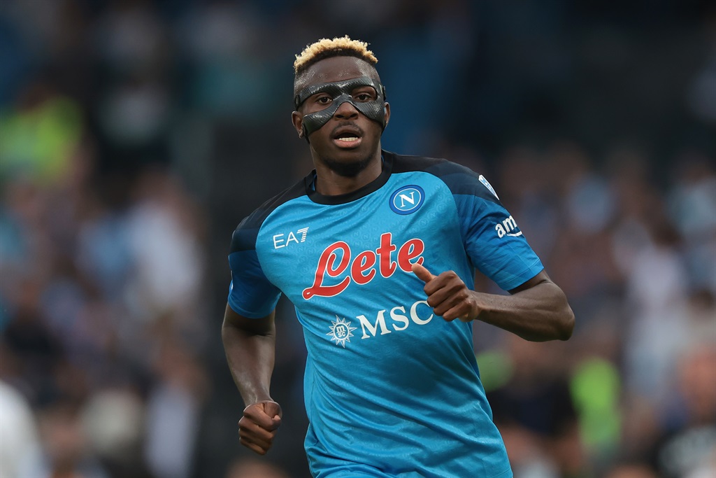 NAPLES, ITALY - JUNE 04: Victor Osimhen of SSC Napoli looks on during the Serie A match between SSC Napoli and UC Sampdoria at Stadio Diego Armando Maradona on June 04, 2023 in Naples, Italy. (Photo by Jonathan Moscrop/Getty Images)