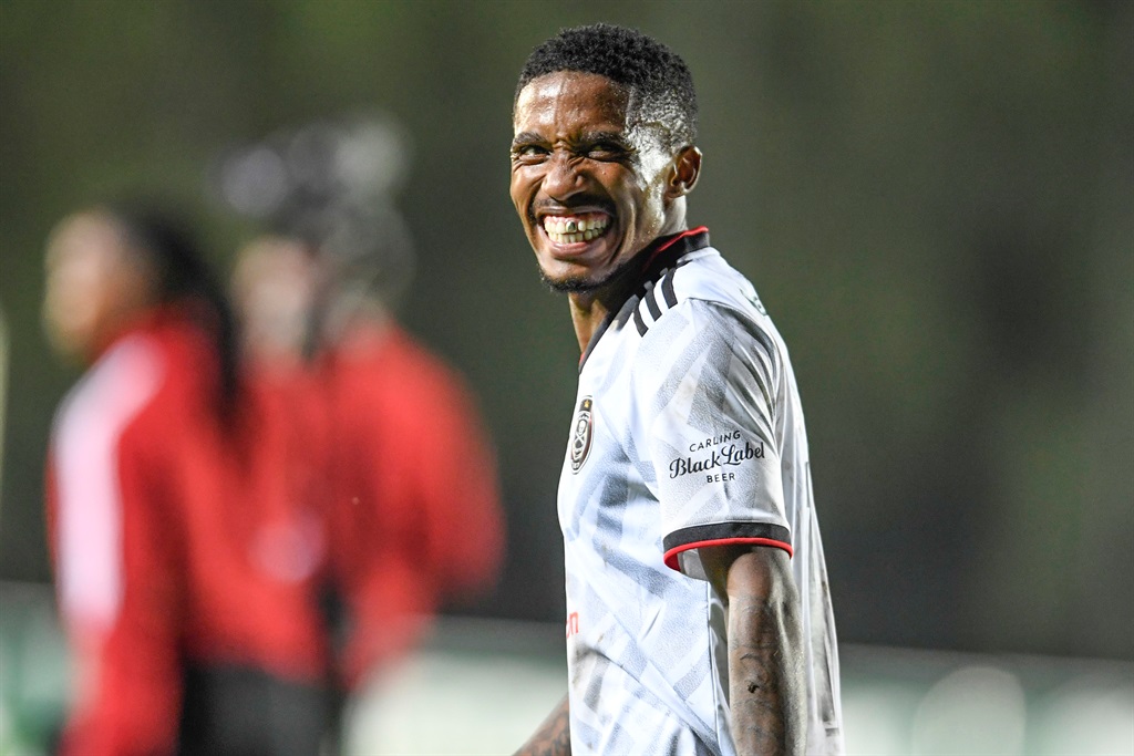  Monnapule Kenneth Saleng of Orlando Pirates during the Nedbank Cup last 32 match between All Stars and Orlando Pirates at Bidvest Stadium on February 11, 2023 in Johannesburg, South Africa.