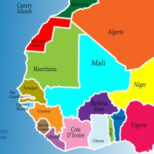 Map of West Africa from Shutterstock