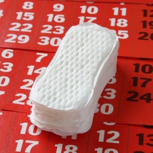 Sanitary pad on calendar from Shutterstock