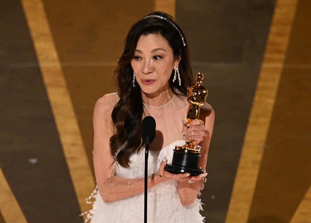 Michelle Yeoh accepts the Oscar for Best Actress in a Leading Role for "Everything Everywhere All at Once".