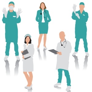 Doctors and nurses from Shutterstock
