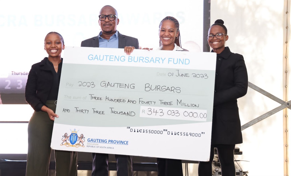 MEC Matome Chiloane (second from left) hosted the Gauteng City Region Academy (GCRA) Bursary Awards ceremony in Soweto on Thursday.
