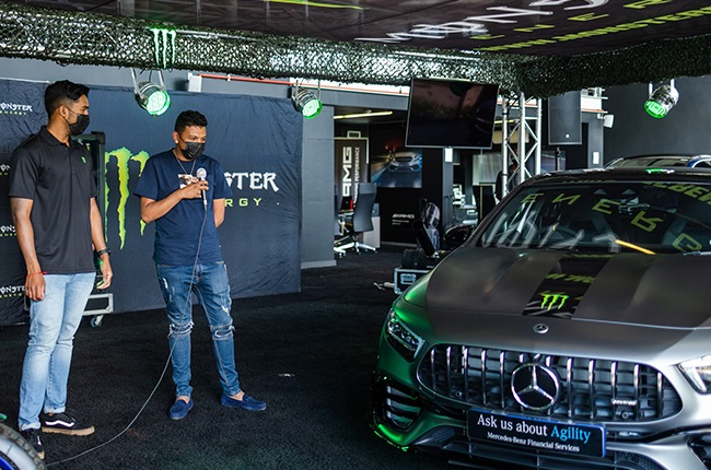 Tristan Louw (with mic) and his new customised Mercedes-AMG A45 S.