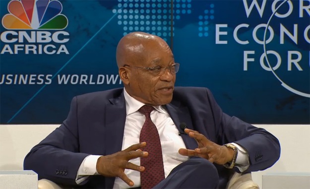 President Jacob Zuma at the World Economic Forum in Davos. 