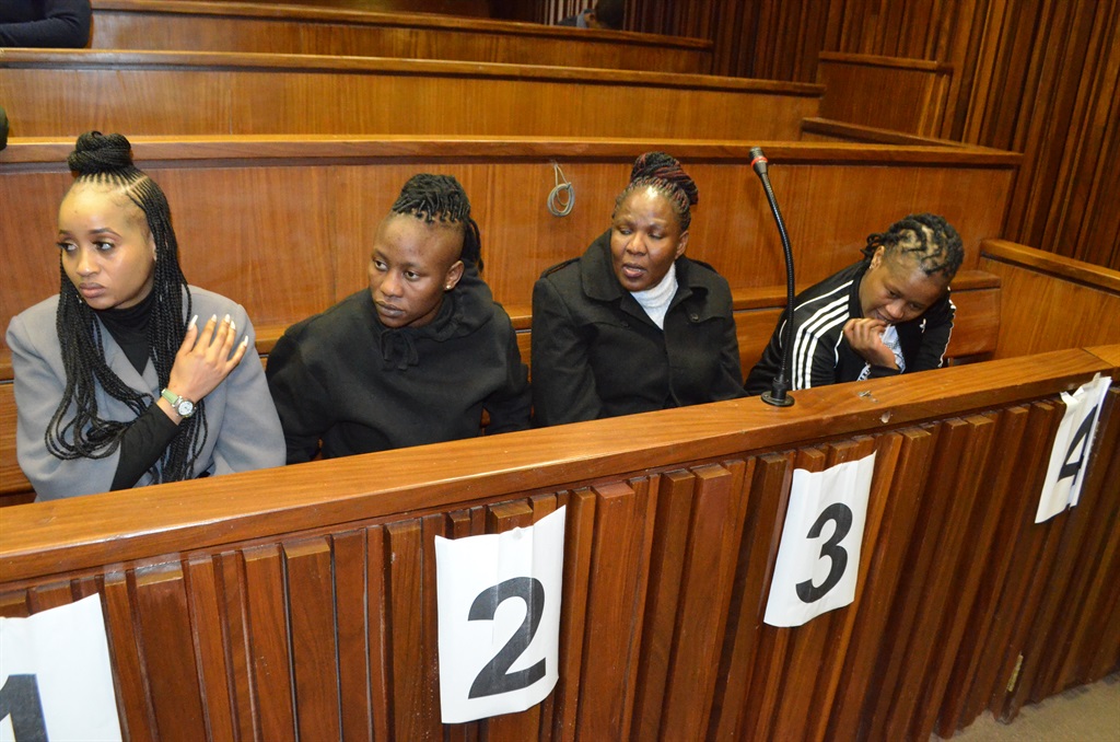 The four accused, Tshegofatso Moremane, Gontse Tlhoele, Margaret Koaile and Portia Mmola, are facing charges of murder, theft and possession of drugs. Photo by Happy Mnguni