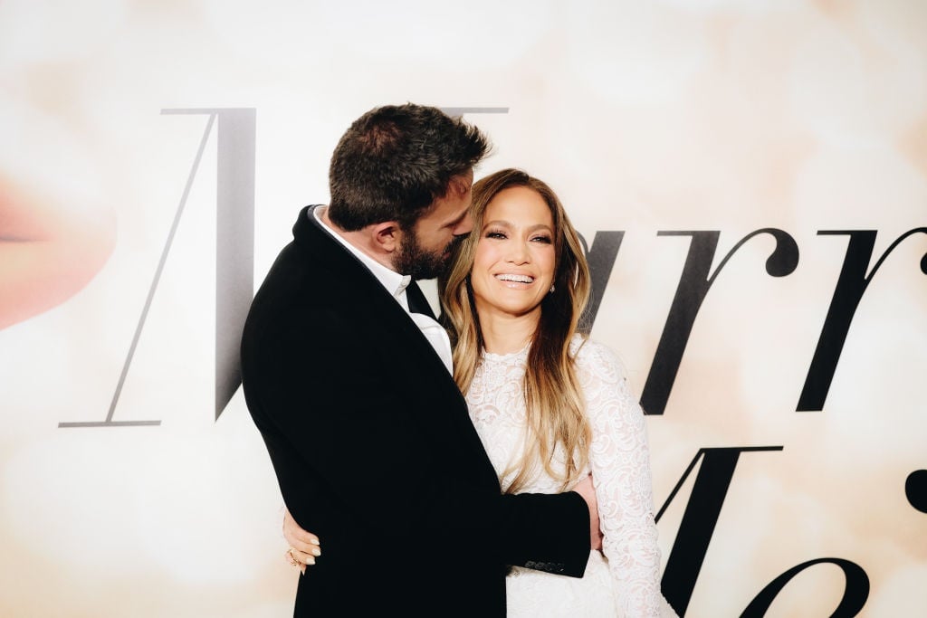 Jennifer Lopez and Ben Affleck at the Los Angeles special screening of Marry Me on 8 February 2022 in Los Angeles, California. 