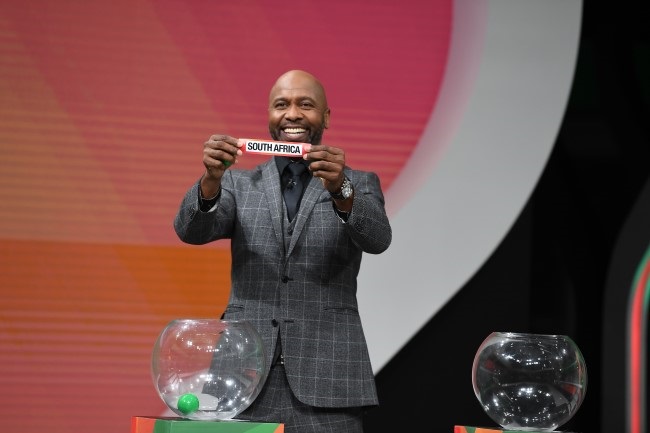 Lucas Radebe during the 2023 Africa Cup of Nations qualification draw at SuperSport Studios. (Photo by Lefty Shivambu/Gallo Images)