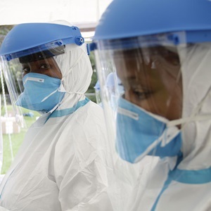 Health workers in South Africa participate in training to help combat Ebola. (Supplied)