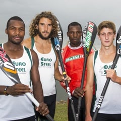 The 2015 Dusi Canoe Marathon's 'Fantastic Four' of Sbonelo Khwela, Andy Birkett, Thulani Mbanjwa and Lance Kime (Anthony Grote/Gameplan Media)