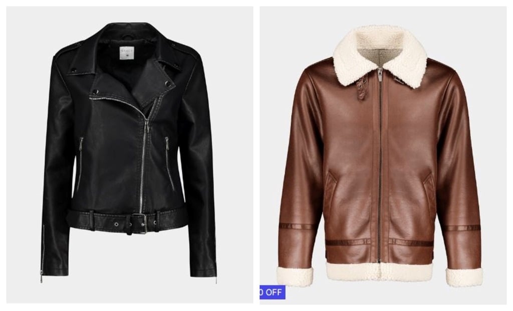 Women biker jacket and mens aviator leather jacket