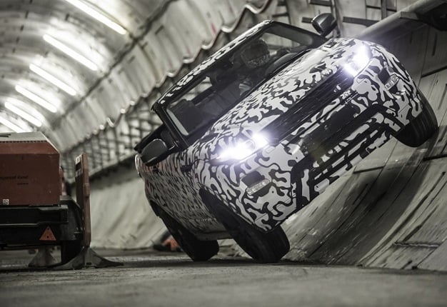<b>DROP-TOP RANGE ROVER:</b> The new Range Rover convertible, seen here in the Crossrail tunnels below London, will make its debut at the 2015 Geneva auto show. <i>Image: Land Rover</i>