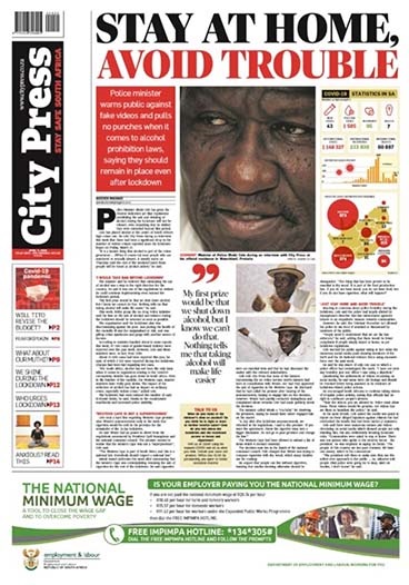 City Press front page: April 5 2020