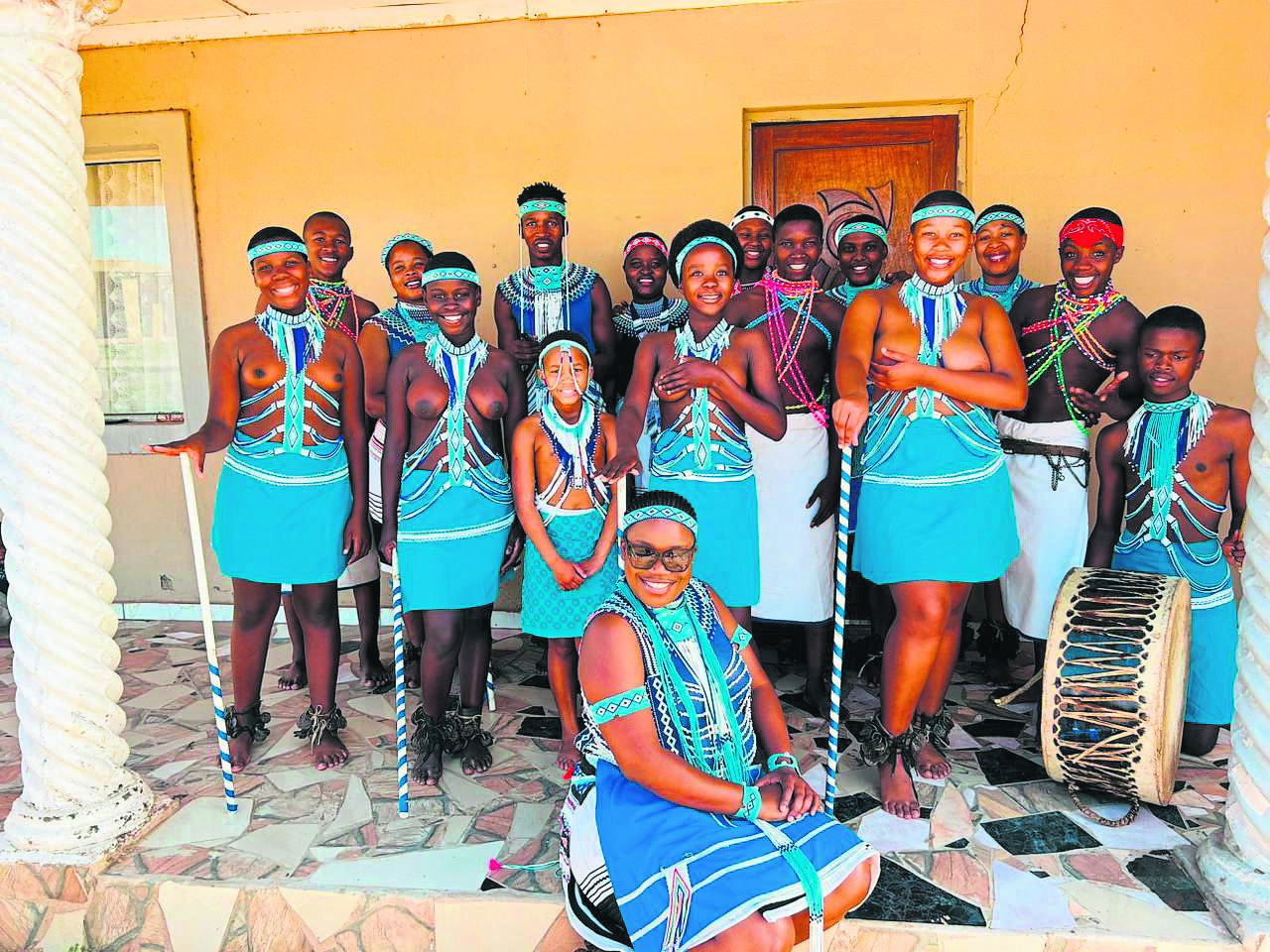 Members from Sinovuyo Traditional Dancers ready to entertain their audience. 