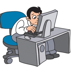 Sitting at desk from Shutterstock