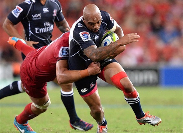 <strong><em>Lionel Mapoe on the charge for the Lions... (Getty Images)</em></strong><br />