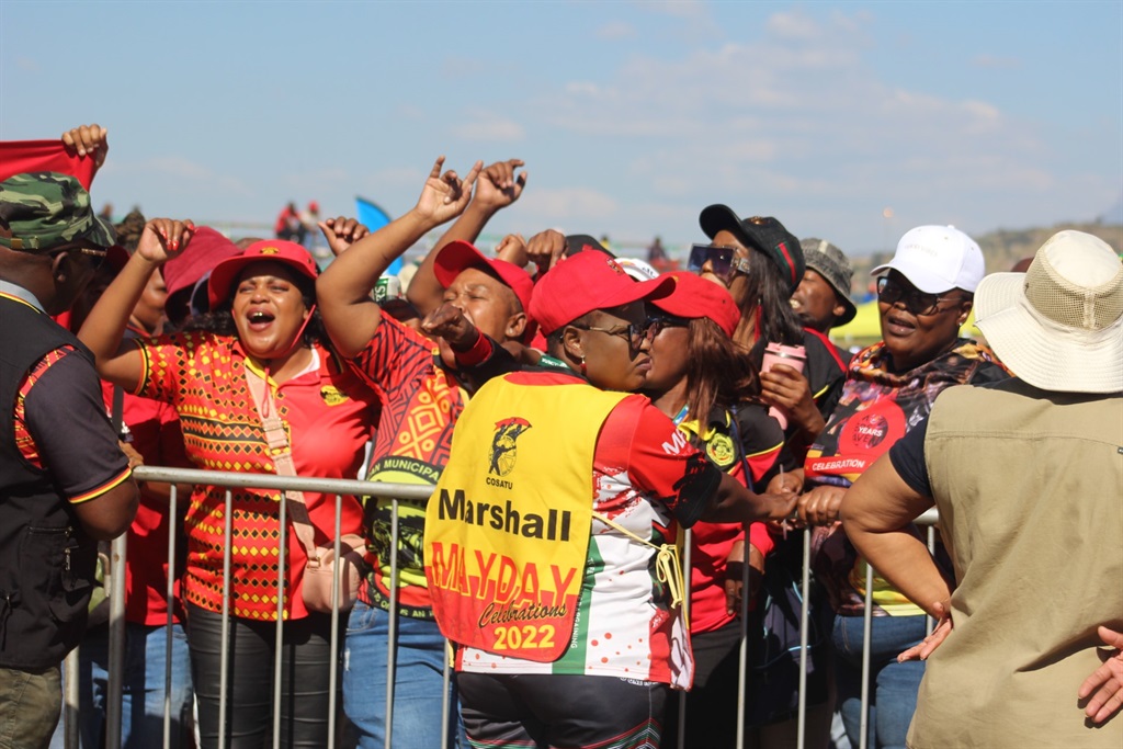 Gatvol Samwu members disrupted a provincial Workers' Day commemoration in the Free State. Photo by Joseph Mokoaledi