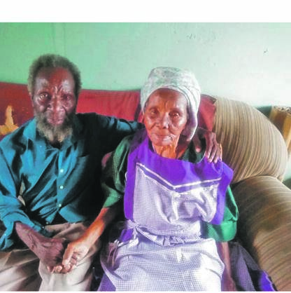 Madala Thembinkosi and gogo Florence Mahlalela who’ve been married for 74 years. 