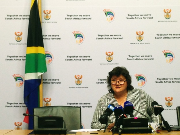 Public Enterprises Minister Lynne Brown updates the media about Eskom. (Photo: Matthew le Cordeur)