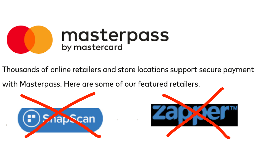 Masterpass: soon minus Zapper, and not with full S