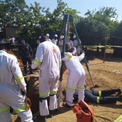PICS | Infant rescued in four-hour operation after falling down borehole in Rustenburg