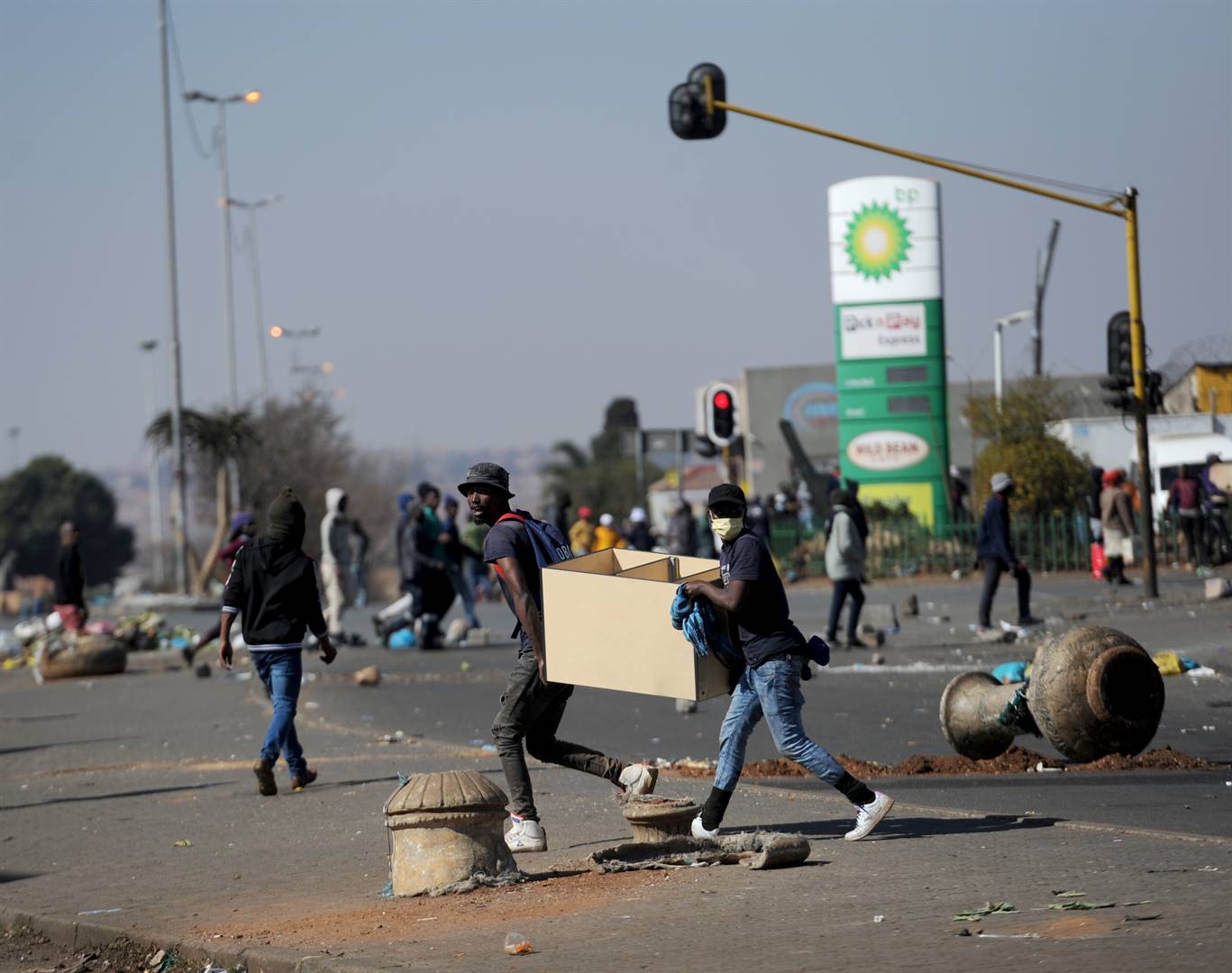 Aftermath at Chris Hani Mall during 'Pro-Zuma' attacks on July 13, 2021 in Vosloorus. It is reported that the mob set the mall on fire, looted several shops and vandalised properties.