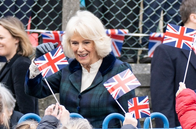Camilla, Duchess of Cornwall, visiting a primary school in Bath shortly before she tested positive for Covid-19. (PHOTO: Gallo Images/Getty Images)