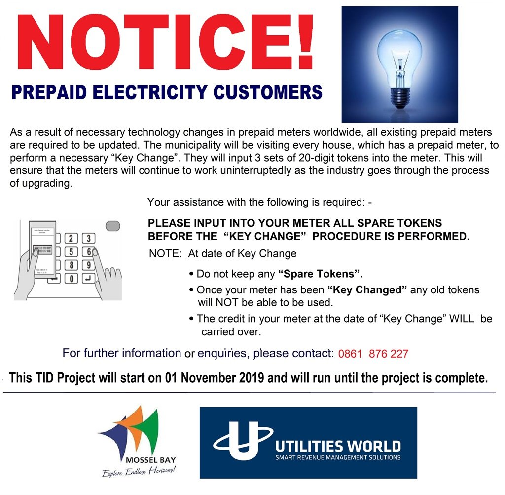 Image of a notice about prepaid electricity releas