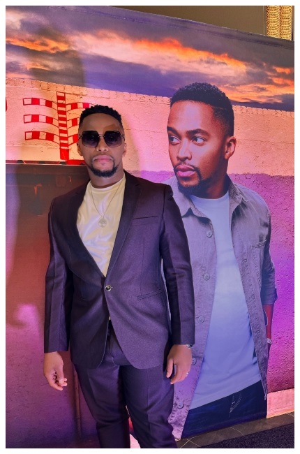 Thabiso suited up at the launch of Showmax's Adulting drama series in Sandton.