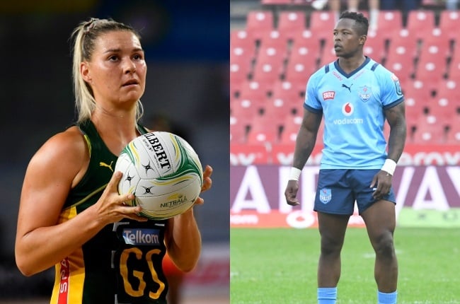 Proteas netball player Lenize Potgieter and Blue Bulls rugby player Sbu Nkosi have been open about the their mental health struggles. (PHOTO: Gallo Images/ Getty Images)