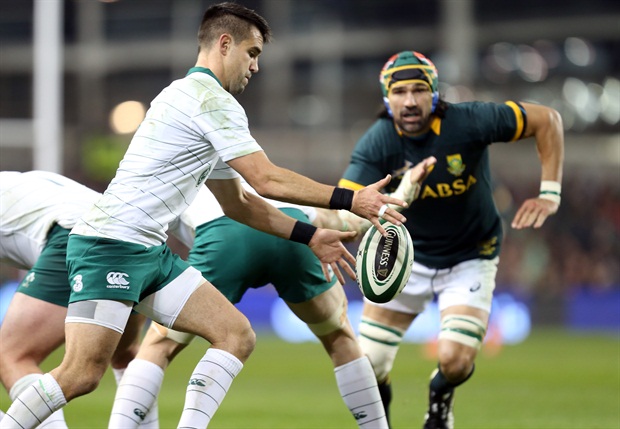 <strong><em>Ireland scrumhalf Conor Murray kicks from the base... (Getty Images)</em></strong>