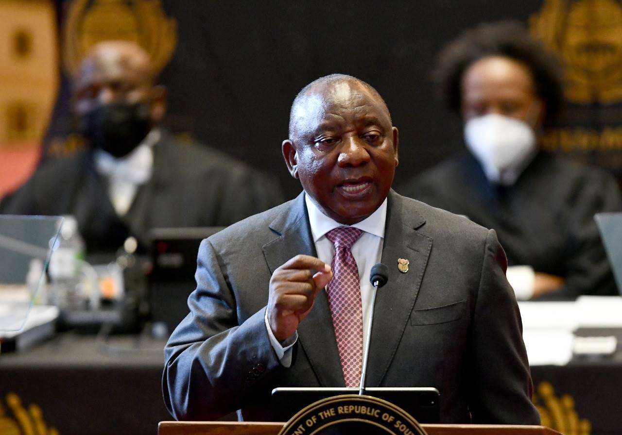 President Cyril Ramaphosa replying during the debate on the state of the nation address at the Cape Town City Hall. The president had delivered the address to a hybrid joint sitting of the National Assembly and the National Council of Provinces on February 10 2022. Photo: Kopano Tlale/GCIS