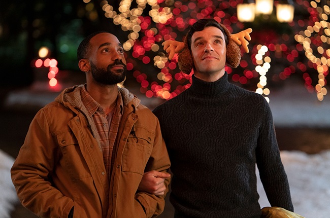 Philemon Chambers and Michael Urie in Single All The Way.
