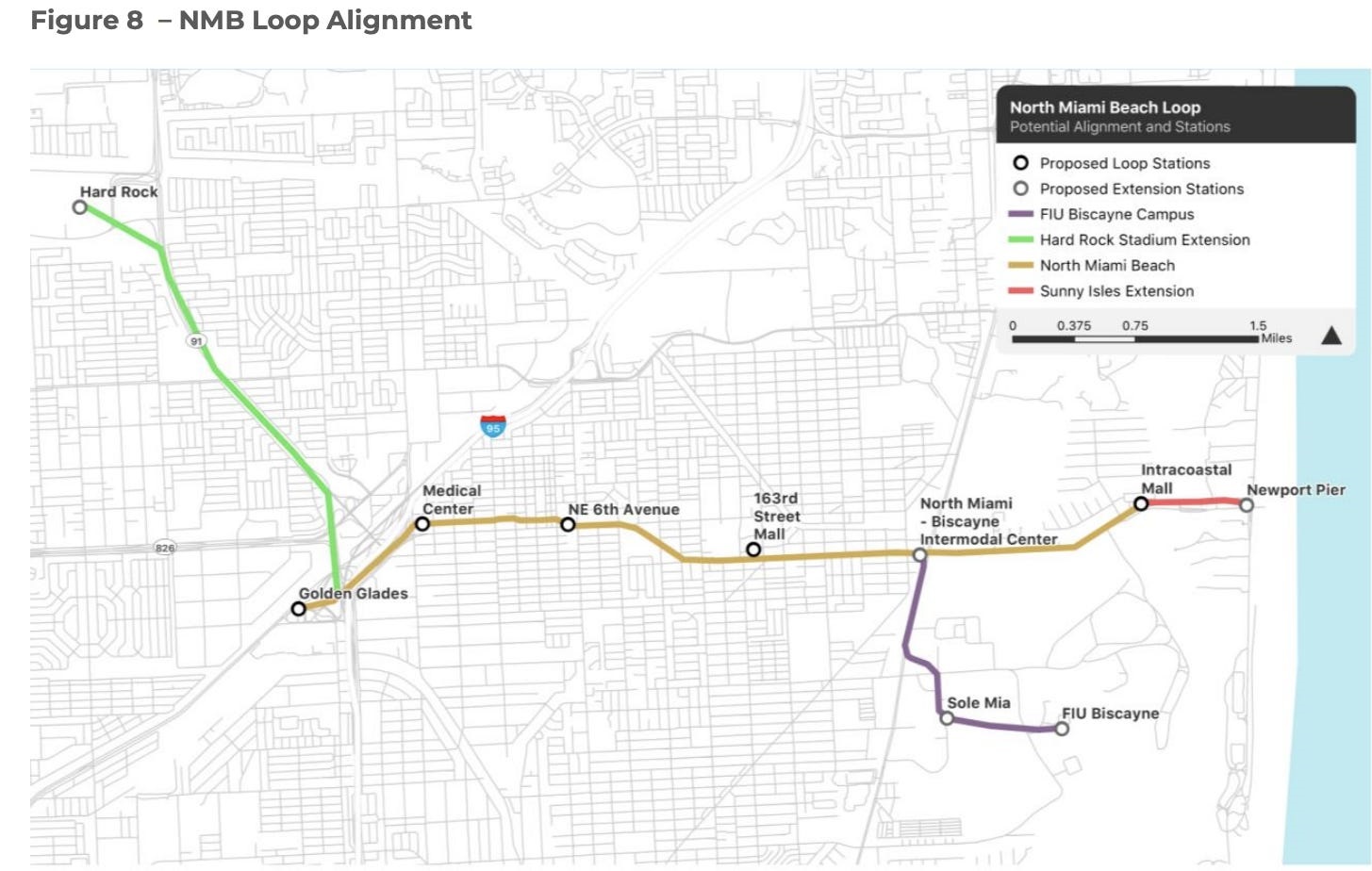 The Boring Company's proposal calls for the North Miami Beach Loop line.