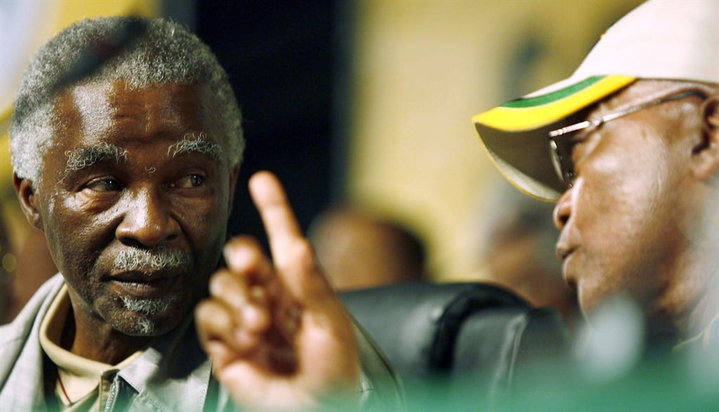 Thabo Mbeki and Jacob Zuma at the ANC national conference in Polokwane in 2007.
