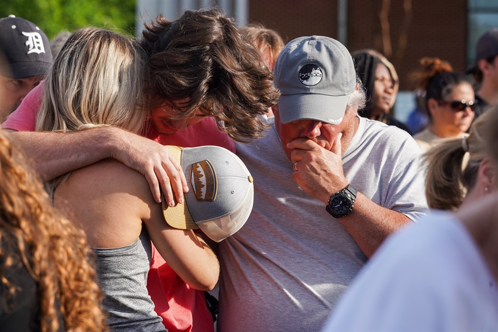  Mourners attend a vigil at the First Baptist Church of Dadeville following last night's mass shooting at the Mahogany Masterpiece dance studio on April 16, 2023 in Dadeville, Alabama. At least four people were shot and killed at a teenager's birthday party, with as many as 20 injured, according to published reports.
