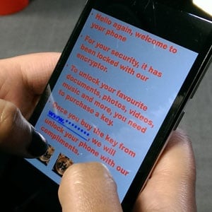 Ransomware on a smartphone. (Duncan Alfreds, Fin24)