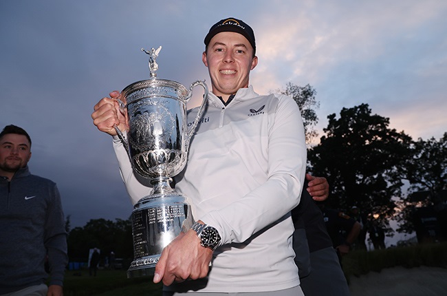 Matt Fitzpatrick of England poses with the US Open Championship trophy. (Photo by Warren Little/Getty Images)