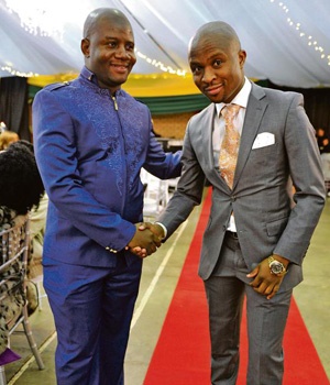 Reggie Nkabinde (left) and Jabu Ngcobo at the Gala dinner held at the Westonaria Sports Complex.
Picture: Lucky Nxumalo