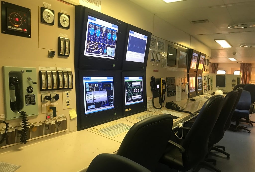 The control room of the ship.
