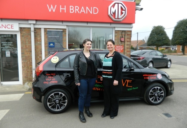 <b>DREAM COME TRUE:</b> Pennie Alexandra (right) with pupil Robyn Bartram at an MG showroom near her home. <i>Image: Newspress</i>