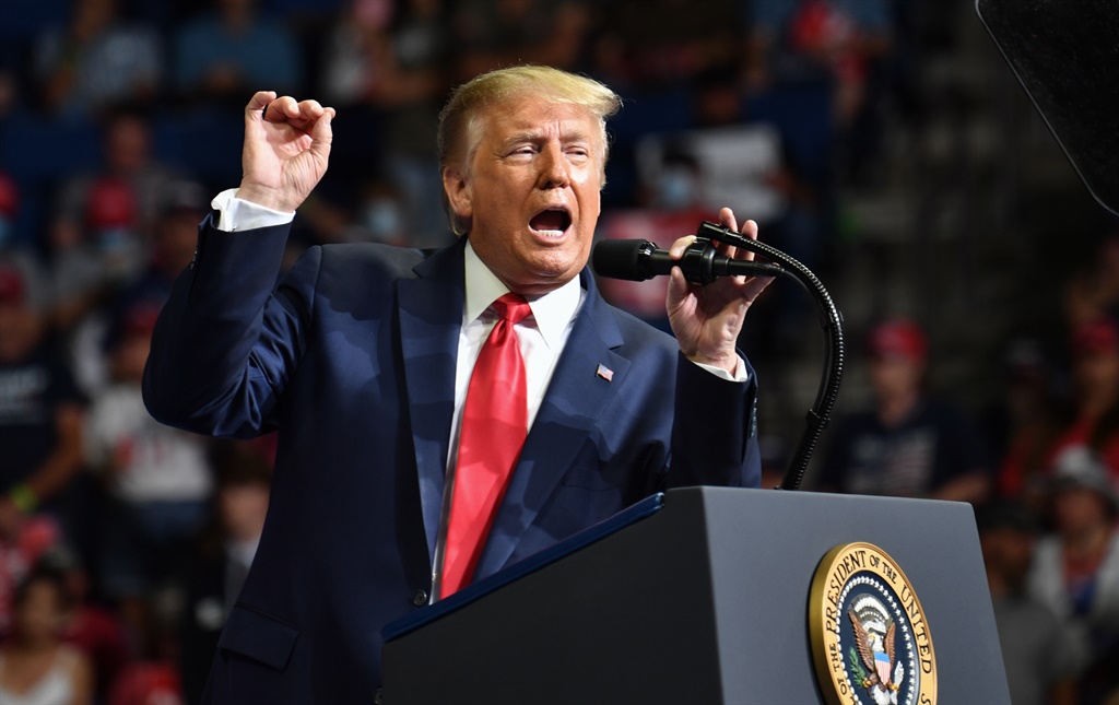 US President Donald Trump speaks during a campaign rally at the BOK Center on 20 June in Tulsa, Oklahoma.