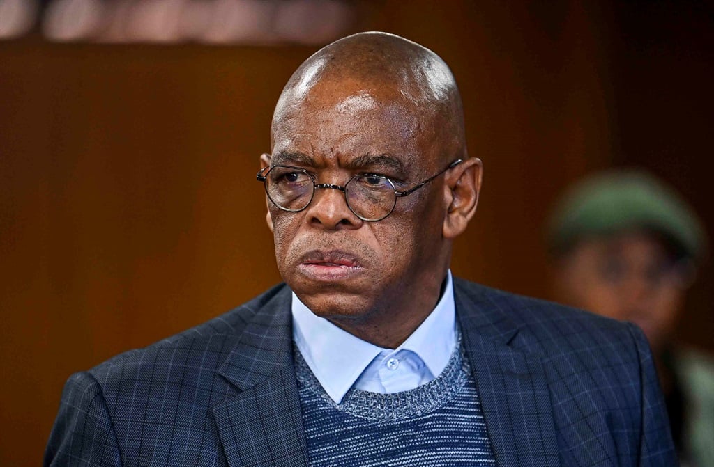 Former Free State Premier Ace Magashule appeared in the Free State High Court in Bloemfontein on 15 April 2024. The suspects face charges of fraud, corruption, money laundering, and contravention of the Public Finance Management Act relating to the  R255m asbestos case. (Gallo Images/Volksblad/Mlungisi Louw)